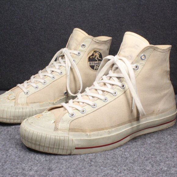 Vintage 1950s PF Flyers BF Goodrich Made in USA Canvas Gym Sneakers Mens Size 12 - Picture 1 of 14